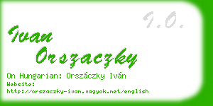 ivan orszaczky business card